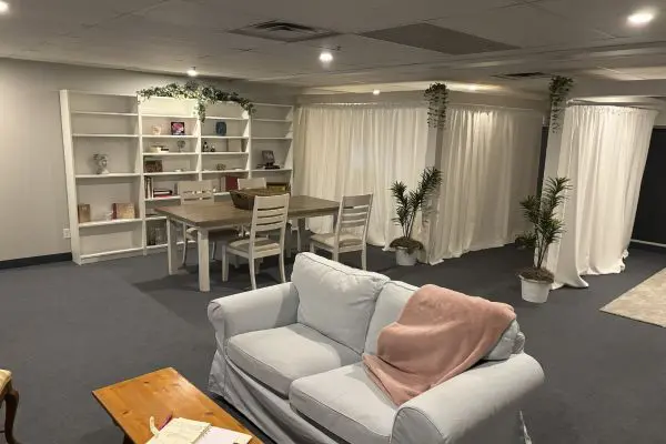 Private gathering space in The Loft at The Salt Cabin Wellness Spa in Stratford.